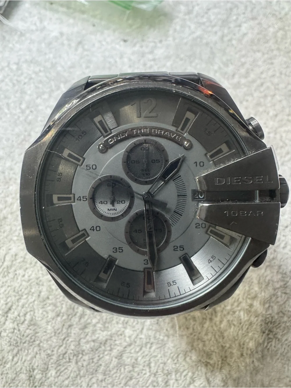 #140 Diesel Silver Gray Multi-Dial Chronograph Watch